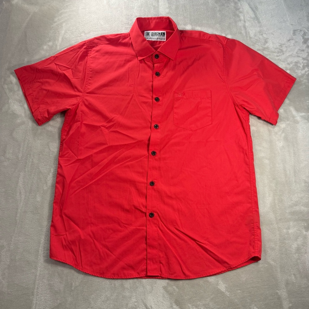 Dixxon Shirt Men's Sz L Red Performance Bamboo Series Stretch Lightweight DLUX